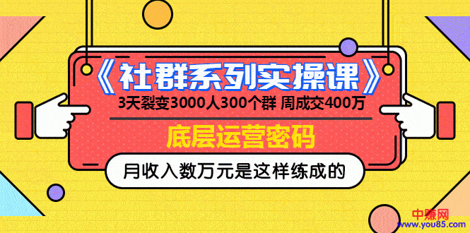 （966期）《社群系列实操课》 3天裂变3000人300个群 周成交400万的底层运营密码-安索博客网