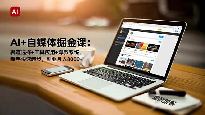 AI+自媒体搞钱课：选对赛道+玩转工具+做出爆款，小白也能副业月入8000+-安索博客网