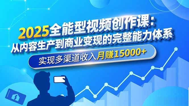 2025全能视频创作课：从零学拍视频到月入1.5万，这套系统帮你搞定-安索博客网