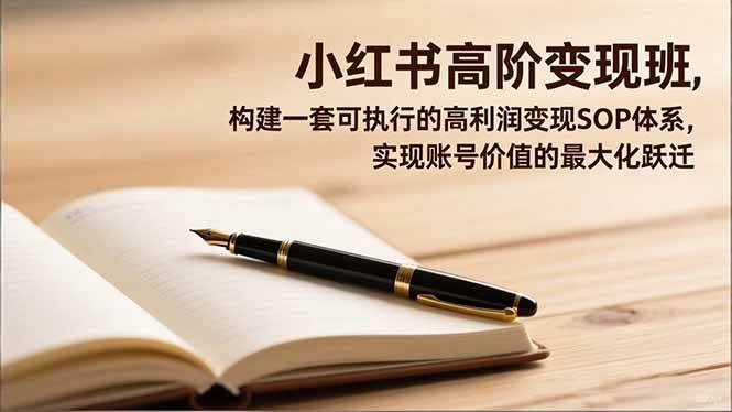 小红书高阶变现班，手把手教你搞钱，让账号价值起飞-安索博客网