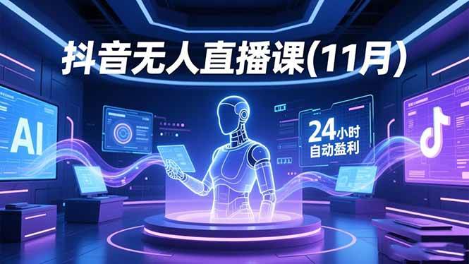 抖音无人直播课（11月版）：AI实景、数字人、绿幕，各种玩法让你24小时自动赚钱-安索博客网