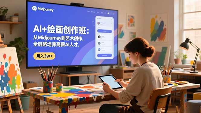 AI+绘画创作班：从Midjourney到艺术变现，手把手带你掌握高薪技能，月入3w+-安索博客网