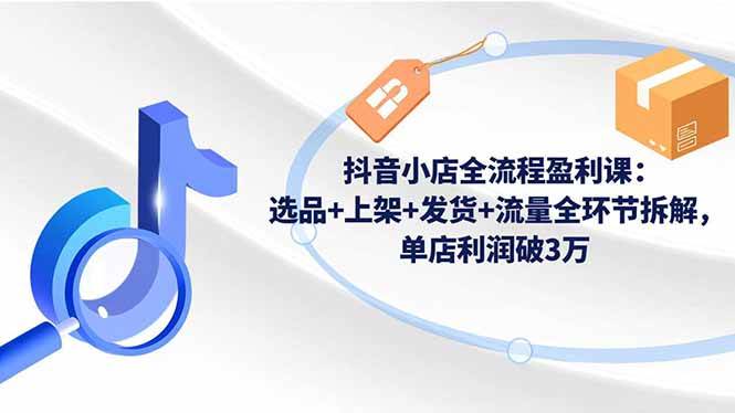 抖音小店赚钱全攻略：从选品到发货，手把手教你月入3万+-安索博客网