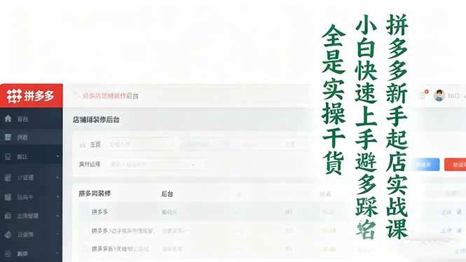 （16584期）拼多多新手起店实战课：小白也能快速上手，避开踩坑，全是实操干货-安索博客网