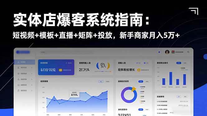 实体店爆客系统指南：短视频+模板+直播+矩阵+投放，新手商家月入5万+-安索博客网