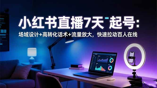 （16537期）小红书直播7天起号：场子搭得好+话术转化高+流量放大招，轻松拉百人在线-安索博客网