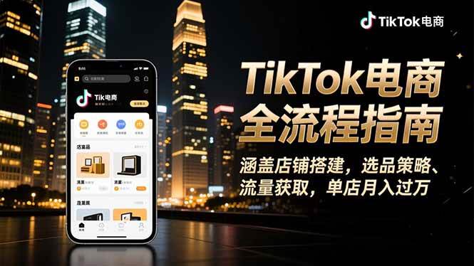 （16524期）手把手教你做TikTok电商，从开店到赚钱，一个店月入过万不是梦-安索博客网