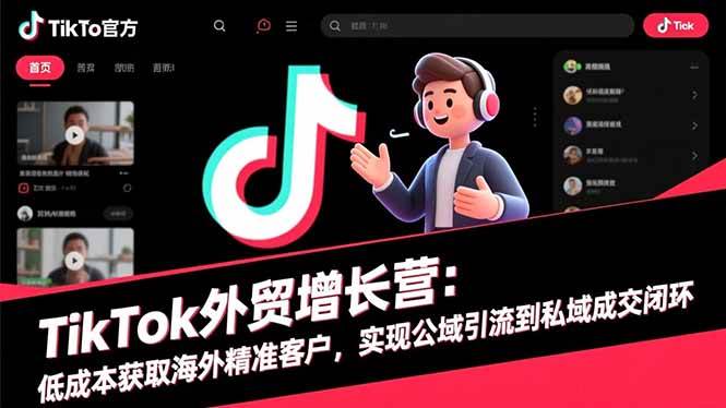 TikTok外贸增长营：低成本搞定海外客户，轻松从公域捞到私域成交-安索博客网