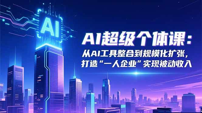 （16515期）AI超级个体课：从玩转AI工具到做大做强，搞个“一人公司”躺着赚被动收入-安索博客网