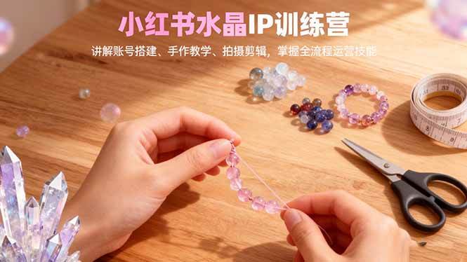 小红书水晶IP训练营，手把手教你玩转账号、手作、拍摄，运营全流程轻松上手-安索博客网