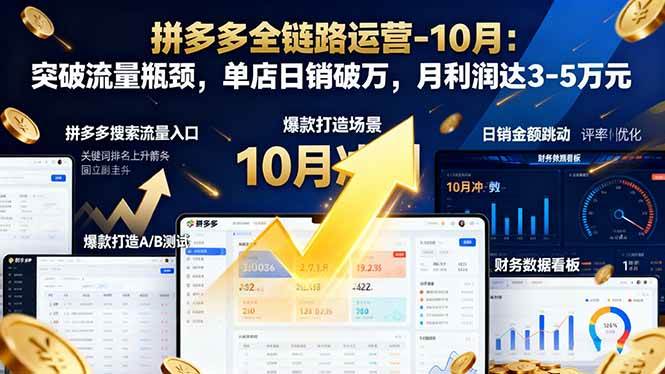 拼多多全链路运营（10月版）：流量不够？试试这些方法，单店日销破万，月利润3-5万不是梦-安索博客网