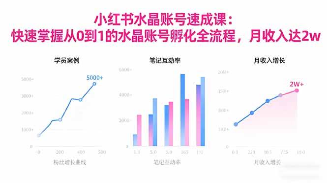 2025小红书水晶账号速成课：手把手教你从0开始做水晶账号，月入2万不是梦-安索博客网