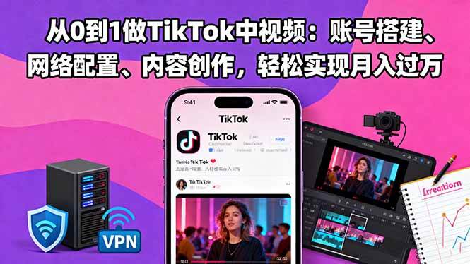 （16461期）从0开始玩转TikTok中视频：账号搭建、网络配置、内容创作，月入过万其实没那么难-安索博客网