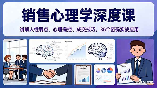 （16456期）销售心理学深度课，搞定人性弱点、心理操控、成交技巧，36个密码实战上手-安索博客网