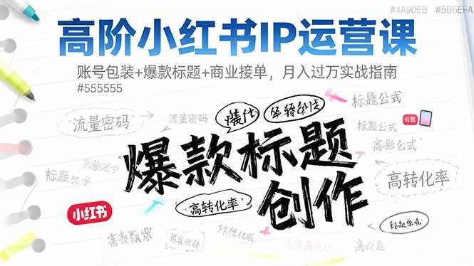 高阶小红书IP运营课：搞定账号包装、爆款标题、商业接单，手把手教你月入过万-安索博客网