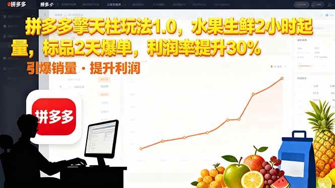 拼多多新玩法“擎天柱1.0”，水果生鲜2小时起量，标品2天爆单，利润还能涨30%-安索博客网