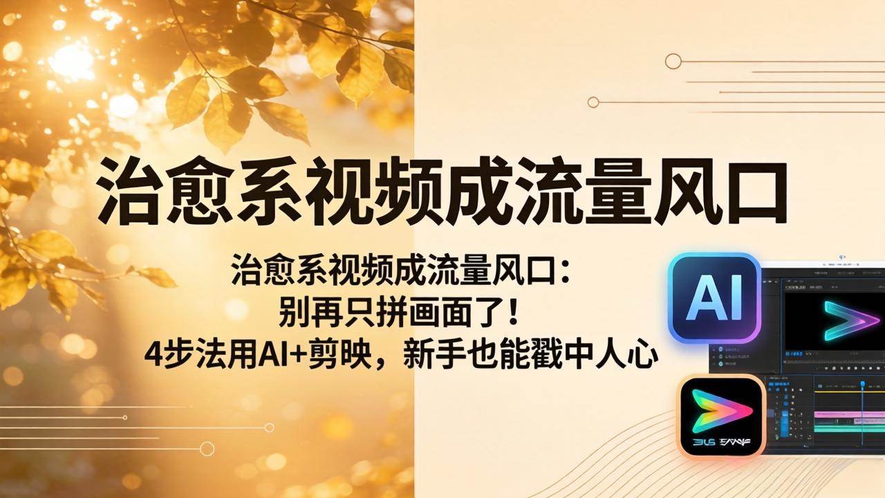 治愈系视频火成这样，别再傻傻拼画面了！4步搞定AI+剪映，新手也能轻松戳中人心-安索博客网