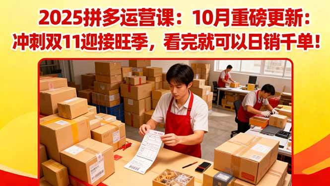 2025拼多多运营课，10月大更新！双11冲刺就看它，看完就能日销千单-安索博客网