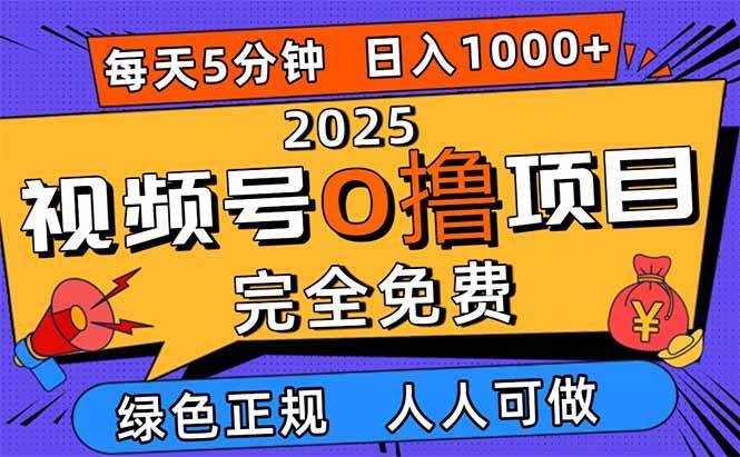2025视频号零成本项目：5分钟搞定一个号，每天赚1000+，谁都能干-安索博客网