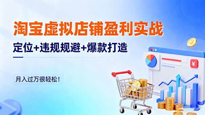 （16387期）淘宝虚拟店铺赚钱实战：找准方向+避开违规+打造爆款，月入过万很简单！-安索博客网