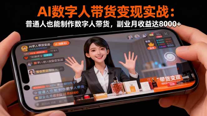 （16377期）AI数字人带货变现实战：普通人也能做数字人带货，副业月赚8000+-安索博客网