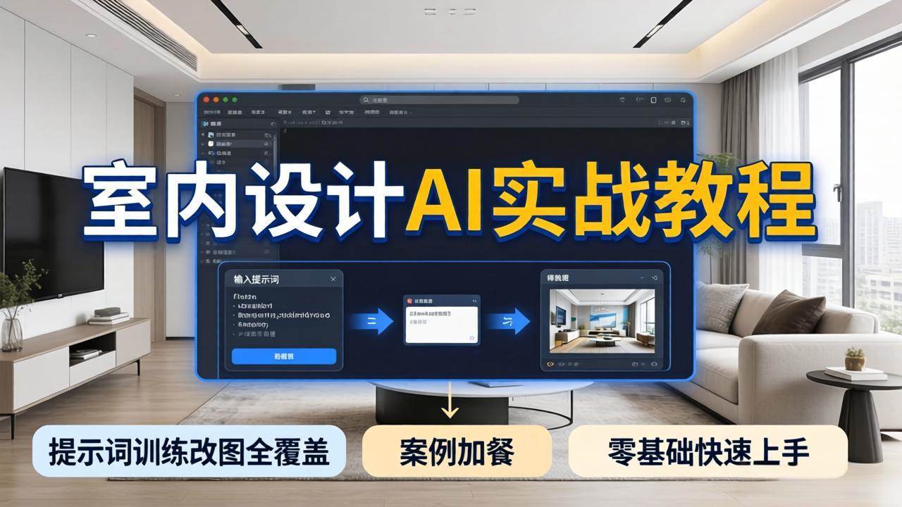 （18216期）2026室内设计AI实战课，提示词训练加改图全搞定，还有案例加餐，小白也能轻松上手-安索博客网