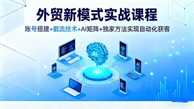 （16363期）外贸新玩法实战课：账号搭好+截流技巧+AI矩阵+独家招数，自动获客不用愁-安索博客网