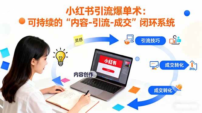 （16362期）小红书引流爆单术：搞定一套低成本、可持续的“内容-引流-成交”闭环系统-安索博客网