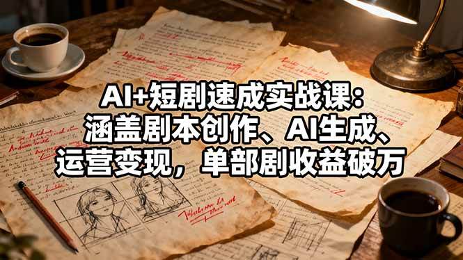 （16359期）AI+短剧速成实战课：剧本、AI生成、运营变现一条龙，单部剧收入轻松破万-安索博客网