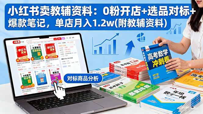 小红书卖教辅资料，0粉开店也能月入1万2？这门课手把手教你！-安索博客网