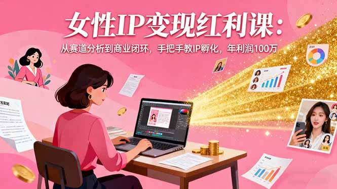 （16294期）女性IP变现红利课：赛道分析到商业闭环，手把手教你做IP，年赚100万-安索博客网
