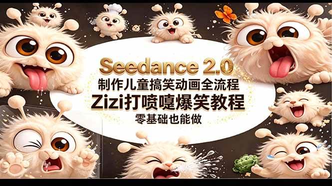 （18211期）Seedance 2.0 手把手教你做Zizi打喷嚏动画｜零基础也超简单-安索博客网