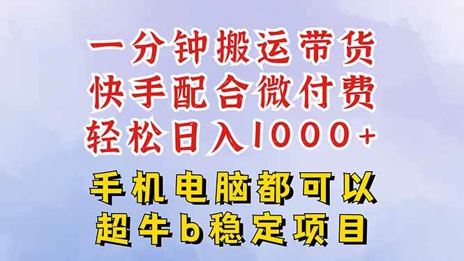 （16285期）快手黑科技：一分钟搬货带货，剪都不用剪，微付费就能轻松日入…-安索博客网