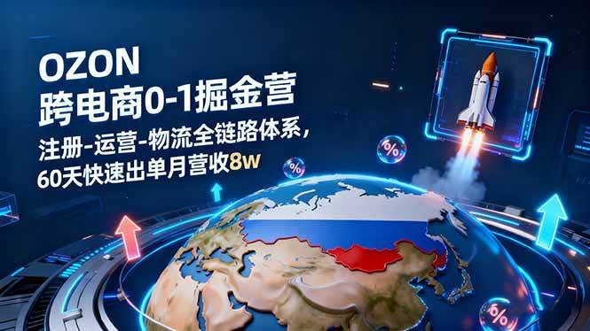 （16277期）OZON跨境电商0-1掘金营：注册、运营、物流全链路搞定，60天快速出单，月营收8w-安索博客网