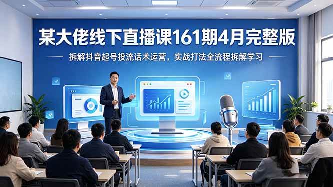 某大佬线下直播课161期4月完整版，手把手教你玩转抖音起号投流话术运营，实战打法全流程拆解-安索博客网