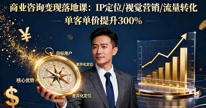 （16249期）商业咨询变现落地课：IP定位/视觉营销/流量转化，单客单价提升300%-安索博客网