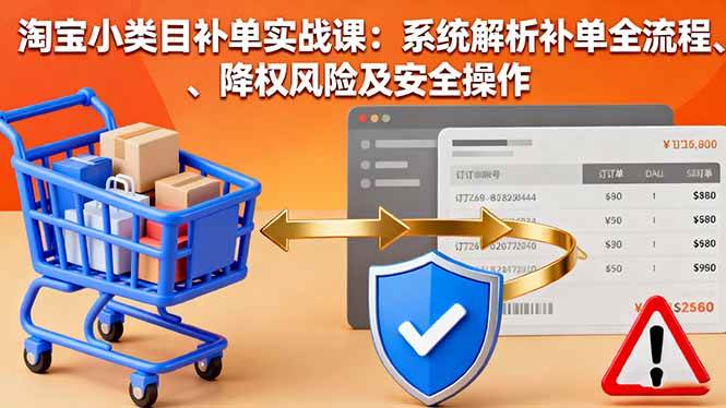（16239期）淘宝小类目补单实战课：手把手教你搞懂补单全流程、降权风险和安全操作-安索博客网