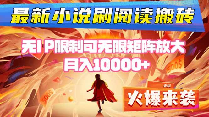 （16237期）读小说搬砖，单机每天赚200-400+，没IP限制，还能无限放大-安索博客网
