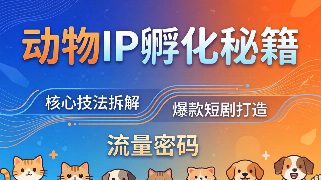 （18207期）动物IP孵化全套秘籍，三大核心技法拆解，打造爆款萌宠短剧，轻松拿捏赛道流量密码-安索博客网