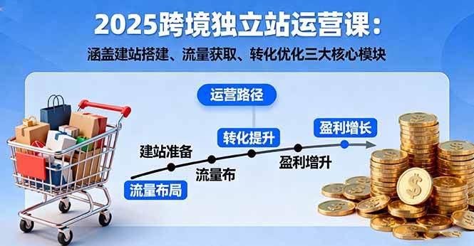 （16211期）2025跨境独立站运营课：建站、搞流量、提转化，三大核心一次搞定-安索博客网