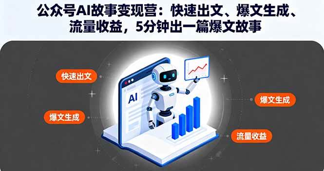 （16201期）公众号AI故事变现营：5分钟搞定一篇爆款故事，快速出文、流量变现-安索博客网
