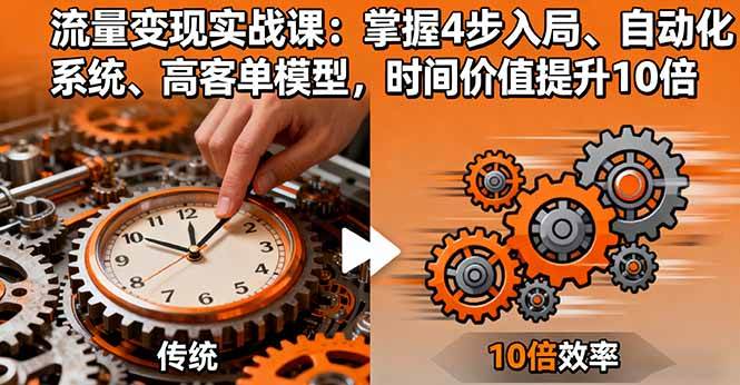 流量变现实战课：4步上手、自动赚钱、搞定高客单，让你的时间更值钱-安索博客网