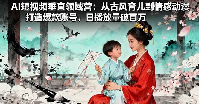 （16195期）AI短视频垂直领域营：从古风育儿到情感动漫，手把手教你打造爆款账号，日播放量破百万-安索博客网