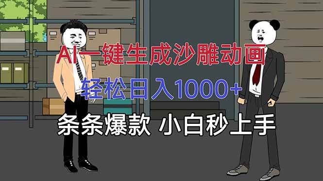 16191期：AI一键搞定沙雕动画，日赚1000+，条条爆款，小白也能轻松上手-安索博客网