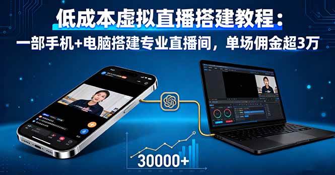 （16156期）手把手教你搞个低成本的虚拟直播间：一部手机加台电脑，就能搭出专业效果，一晚上赚3万+-安索博客网