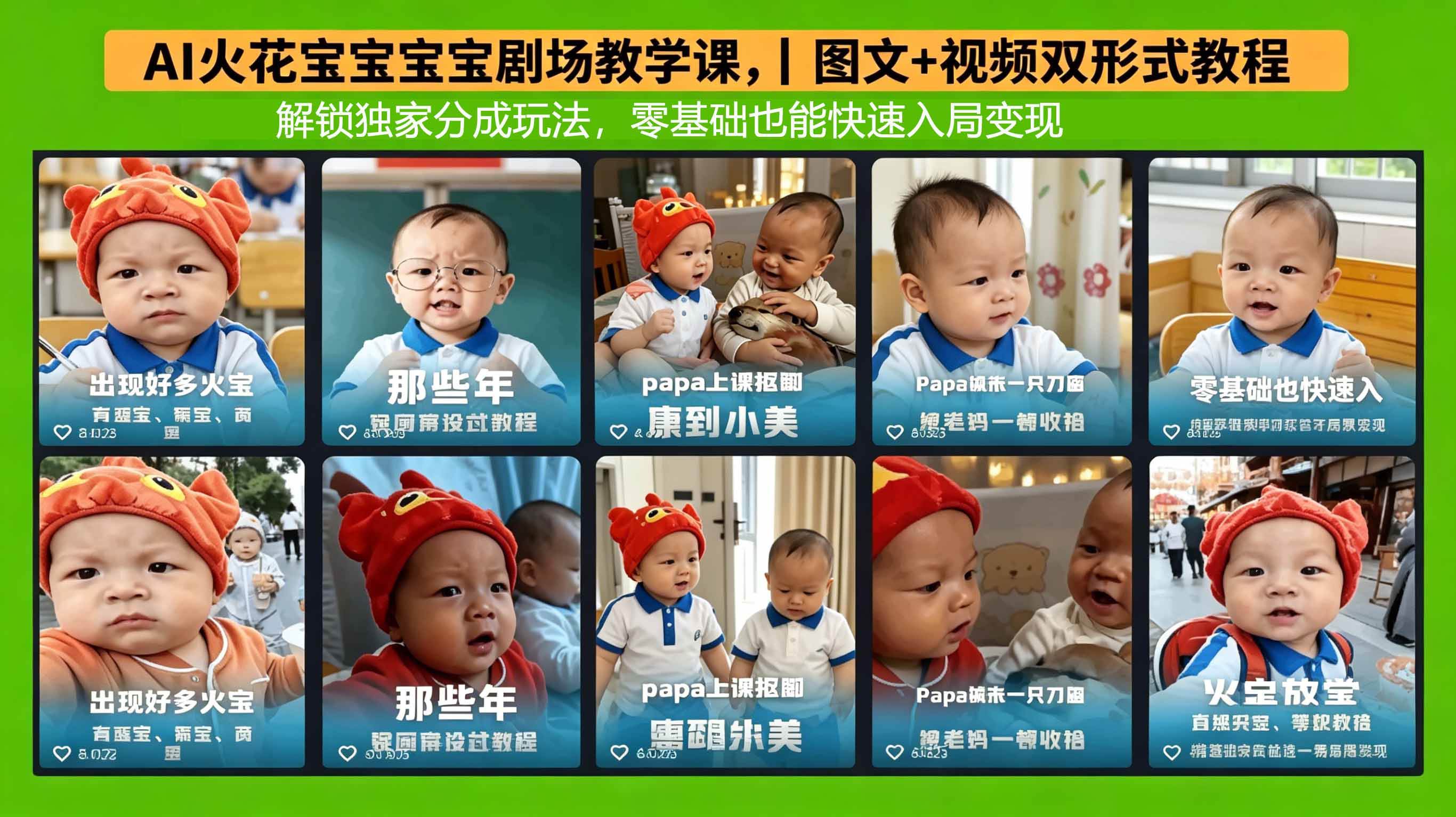 18198期AI火花宝宝剧场教学课来啦！图文+视频双教程，教你独家分成玩法，小白也能轻松上手赚钱-安索博客网