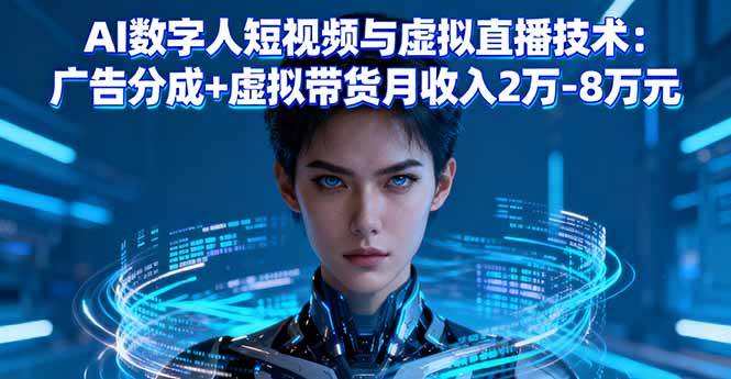 （16148期）AI数字人短视频和虚拟直播：广告分成+虚拟带货，月赚2万-8万不是梦-安索博客网