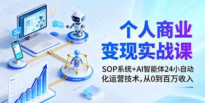 个人商业变现实战课：用SOP系统和AI智能体，24小时自动赚钱，从0到年入百万-安索博客网