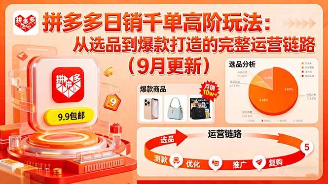 拼多多日销千单秘籍：从选品到爆款，整套玩法全公开（9月更新）-安索博客网