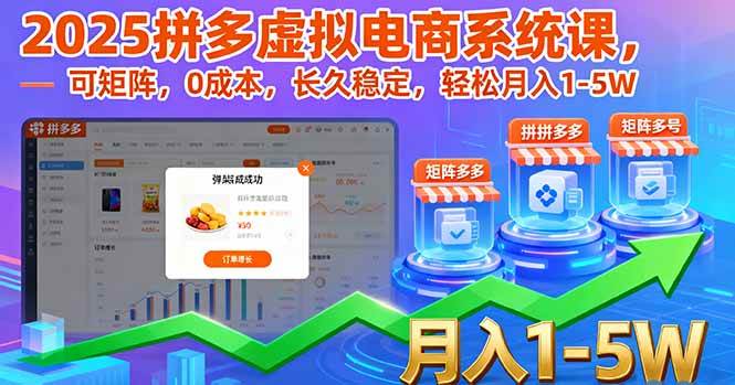 2025拼多多虚拟电商系统课，0成本、能矩阵、稳赚不赔，月入1-5W不是梦-安索博客网